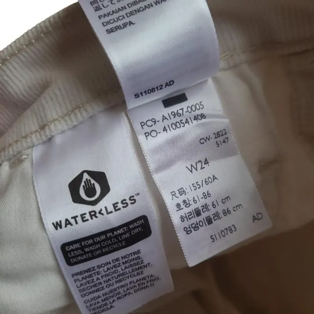 Levi's Ribcage Crop Boot Corduroy Whiteish/Cream color jeans. Size 24